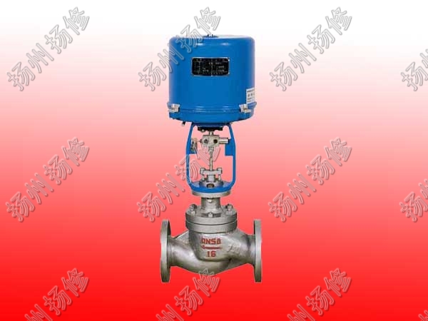 Electric through single seat regulating valve